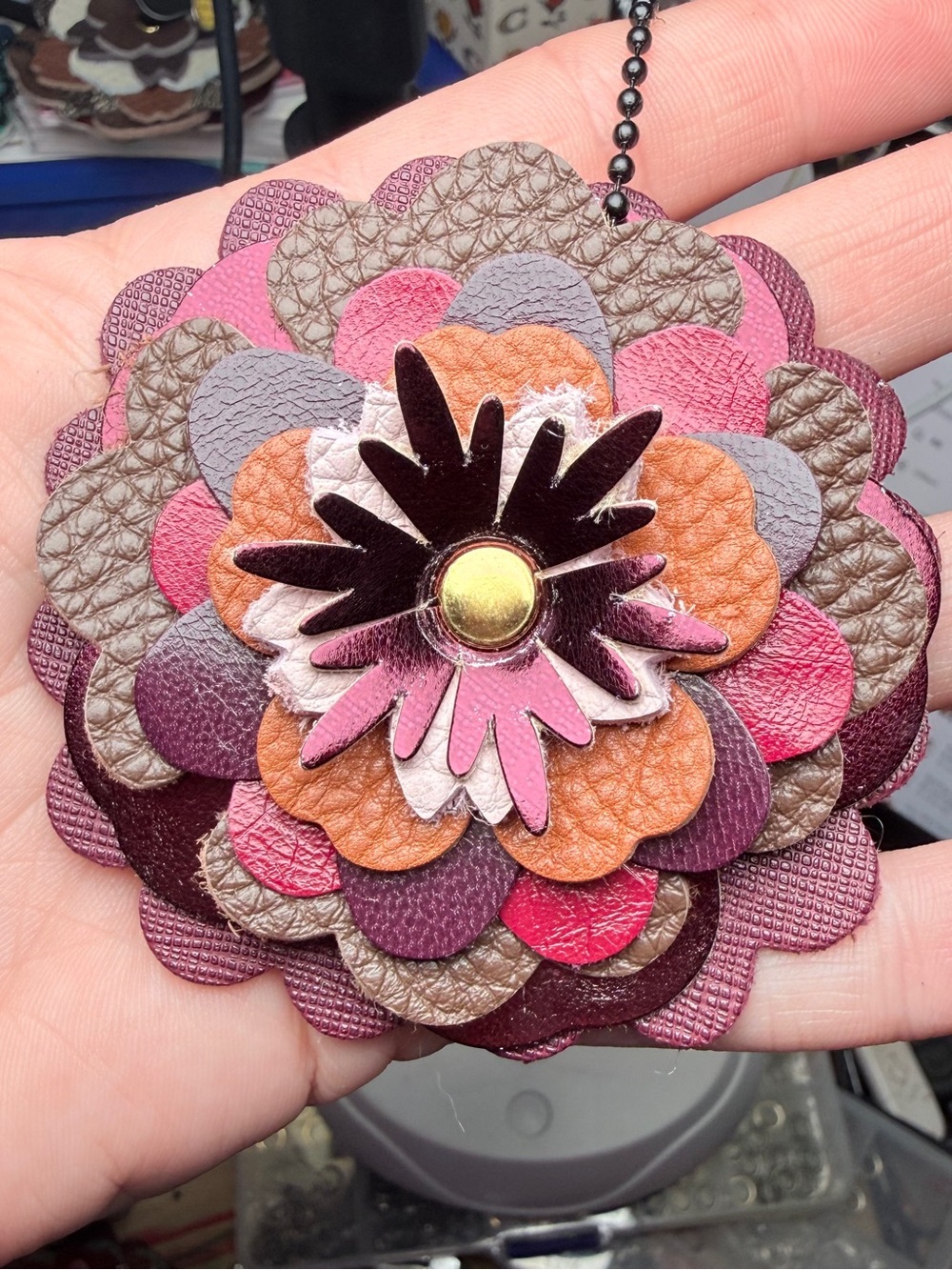 Handmade Floral Bag Charm 💜🩷
